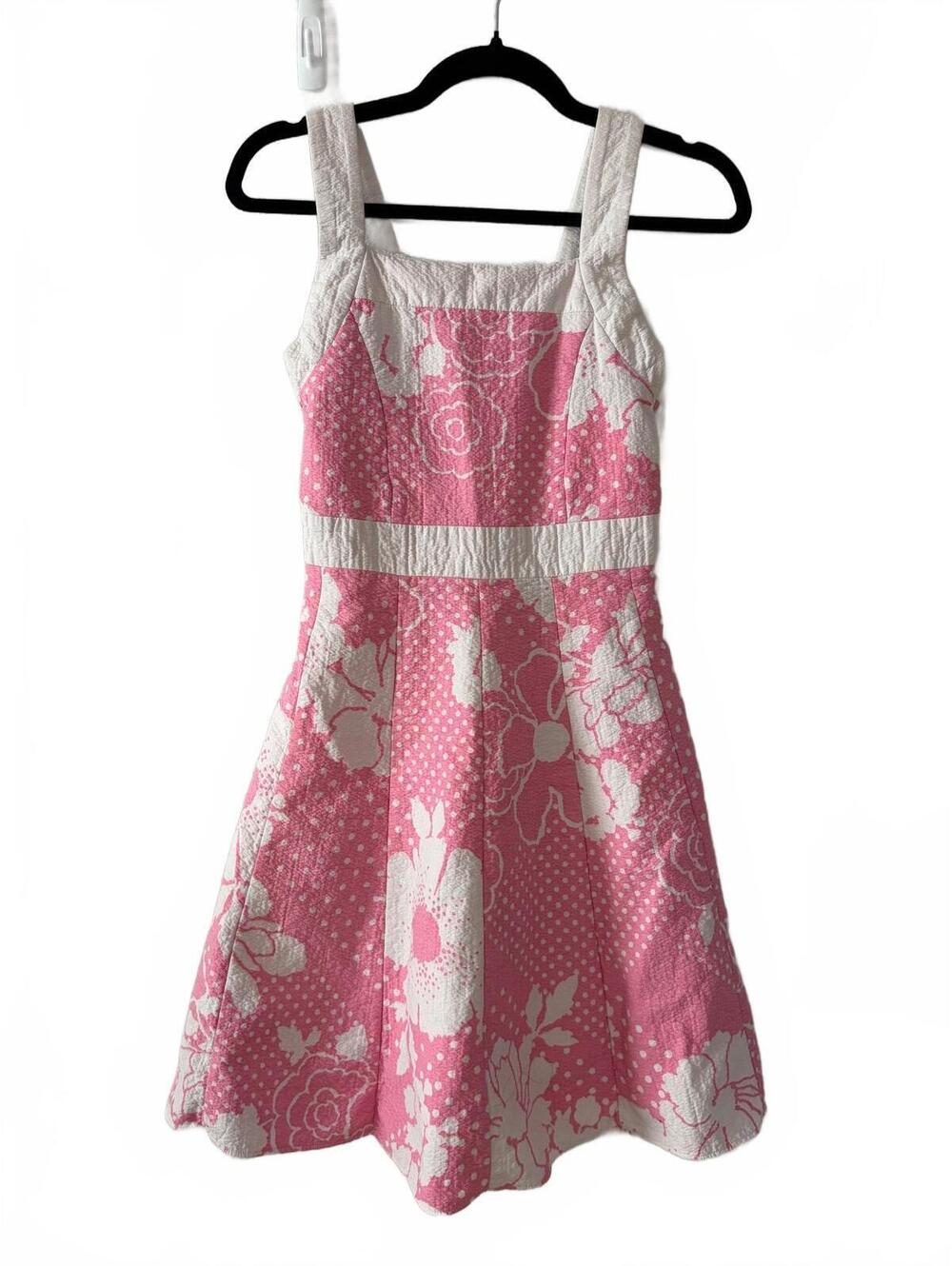 Hasso Euro Sundress Women's Size 36 Pink Floral Polka Dot A-Line Knee Length